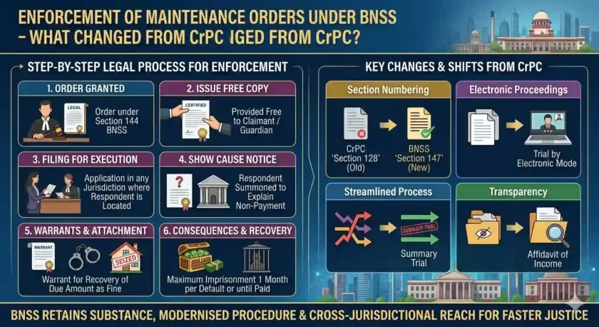 Enforcement of Maintenance Orders Under BNSS – What Changed From CrPC?