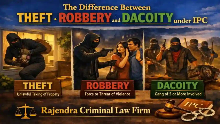 The Difference Between Theft, Robbery, and Dacoity under IPC
