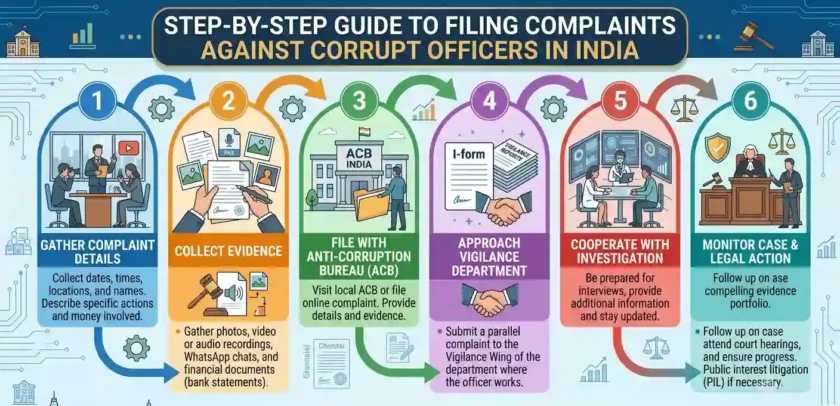 Step-by-Step Guide to Filing Complaints Against Corrupt Officers in India
